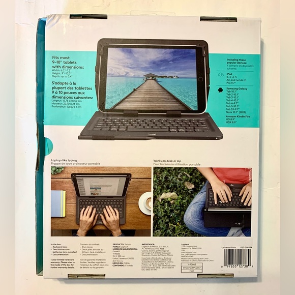 Logitech Universal Folio Keyboard Cover Case 11” iPad Pro 11 3rd Gen Refurbished - Picture 7 of 16